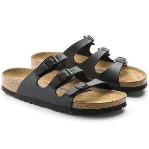 Birkenstock Women's Florida Soft Footbed Birko-Flor Black-Sz 37 (6-6.5)